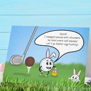 Funny Easter Golf Ball Easter Egg Hunt Humor Card