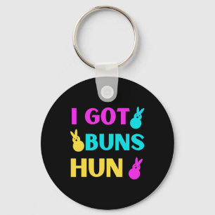 Funny Easter - I Got Buns Marshmallow Candy Bunnie Keychain