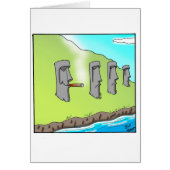 Funny Easter Island Cigar Cartoon Gifts (Front)