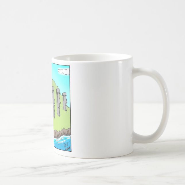 Funny Easter Island Cigar Cartoon Gifts Coffee Mug (Right)