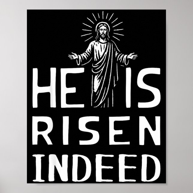 Funny easter jesus he is risen indeed christian poster (Front)