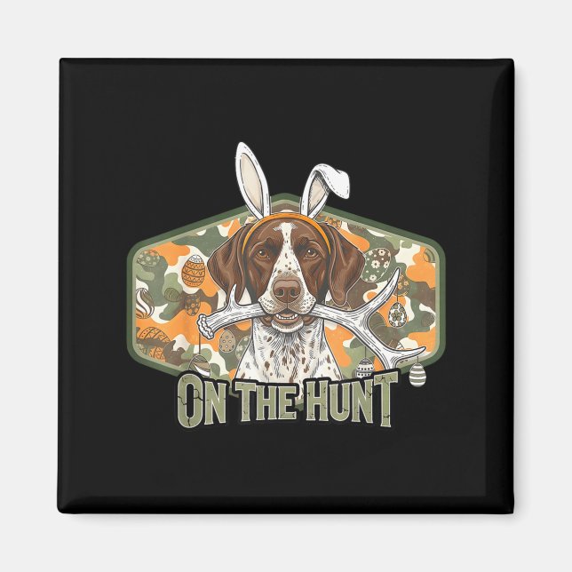 Funny easter labrador retriever on the hunt bunny magnet (Front)