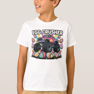 Funny Easter Monster Truck Egg Crusher Pun Boys T-Shirt