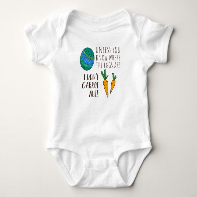 Funny Easter Pun Quote Saying Doodle Cartoon Cute Baby Bodysuit (Front)