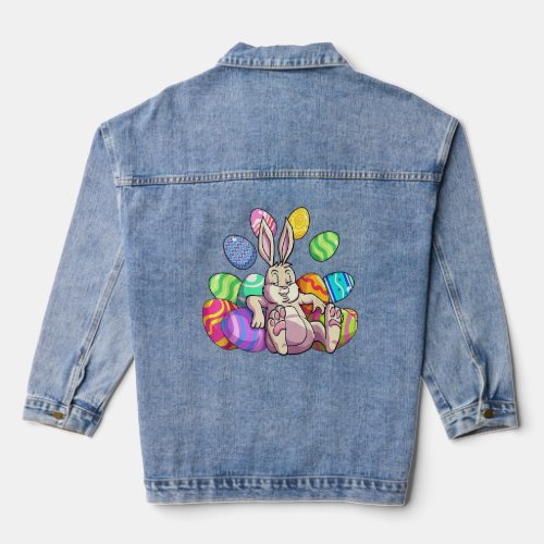 Funny Easter Shirt Girls Boys Toddler Easter Bunny Denim Jacket