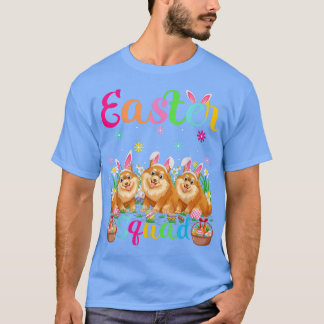 Funny Easter Squad Bunny Ear Pomeranian Dog Happy T-Shirt