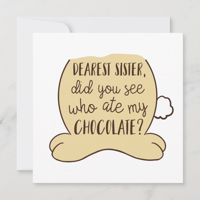 Funny Easter Typography Quote Cute Bunny Sister Holiday Card (Front)