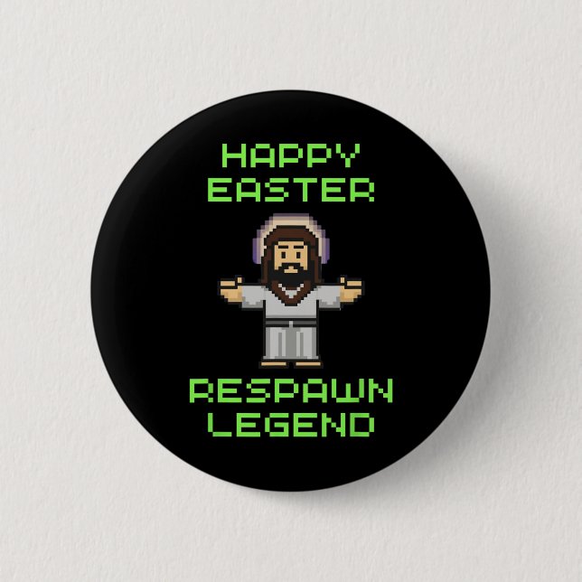 Funny Easter Video Game Jesus - Respawn Legend - V Button (Front)