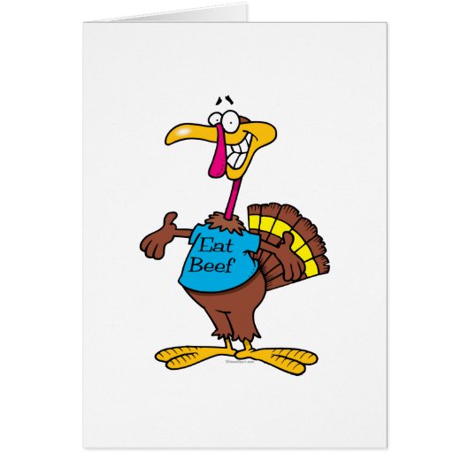 funny eat beef turkey cartoon cards (Front)