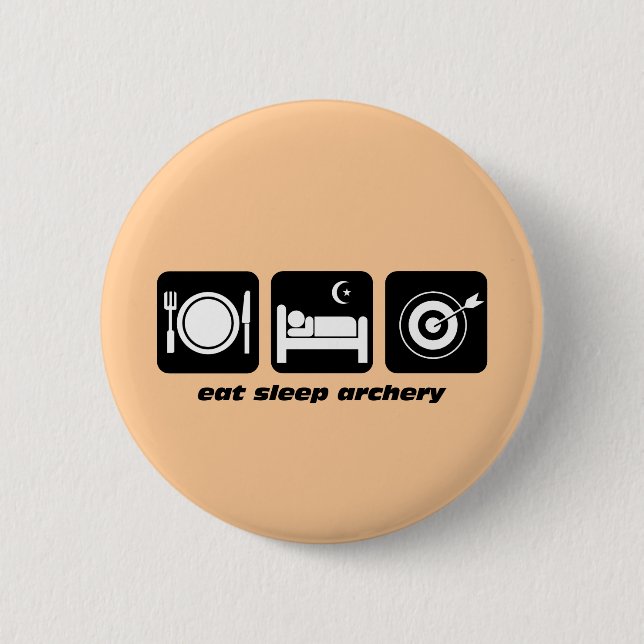 Funny eat sleep archery button (Front)