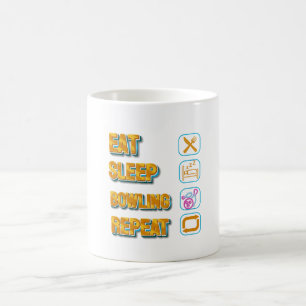 funny eat sleep Bowling repeat mug 2024