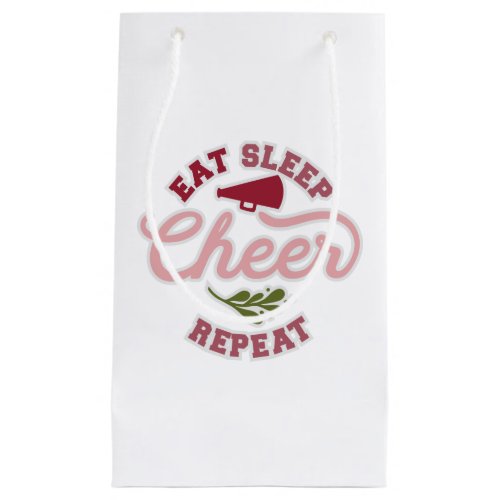 Funny Eat Sleep Cheer Repeat Cheer Coach Small Gift Bag