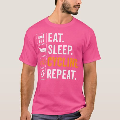 Funny Eat Sleep Cycling Repeat Bicycle Lover T_Shirt