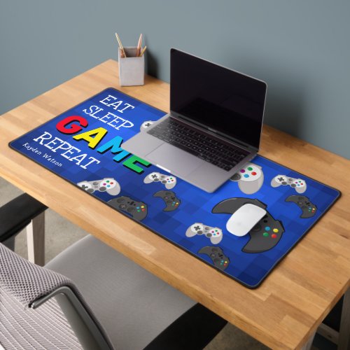 Funny Eat Sleep Game Repeat Gamer  Desk Mat