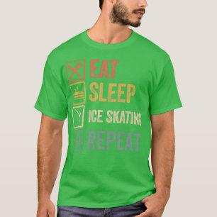 Funny eat sleep ice skating repeat retro vintage g T-Shirt