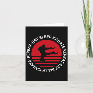 Funny Eat Sleep Karate Repeat Card