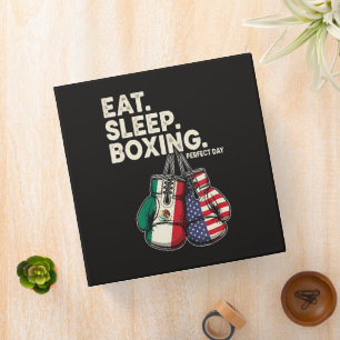 Funny Eat Sleep Repeat Boxing 3 Ring Binder