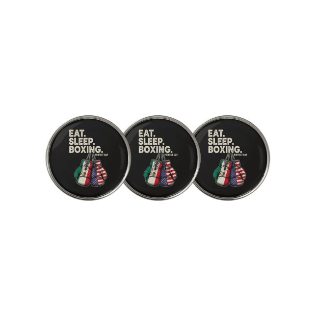 Funny Eat Sleep Repeat Boxing Golf Ball Marker (3 Up)