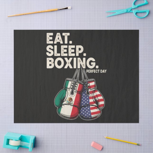 Funny Eat Sleep Repeat Boxing Tissue Paper (Craft)