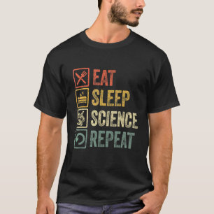 Funny Eat Sleep Science Repeat Retro Vintage Style T-Shirt
