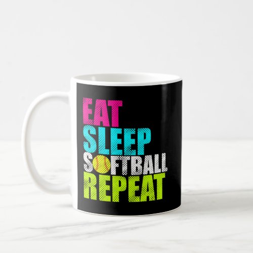 Funny Eat Sleep Softball Coffee Mug