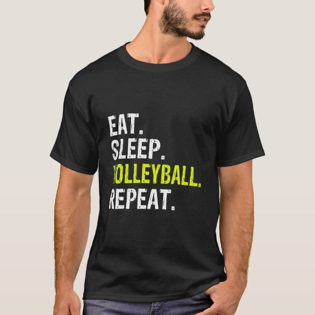 Funny Eat Sleep Volleyball Repeat Gift T-Shirt (Front)