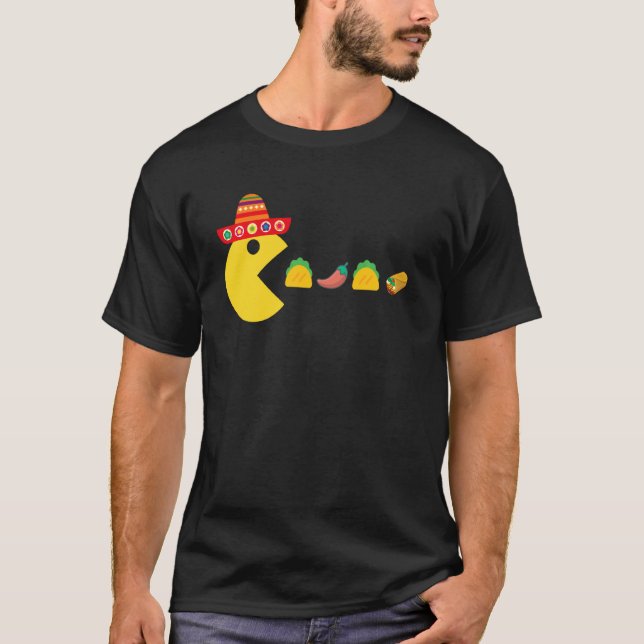 Funny Eating Taco Chili Food Cinco De Mayo Mexican T-Shirt (Front)