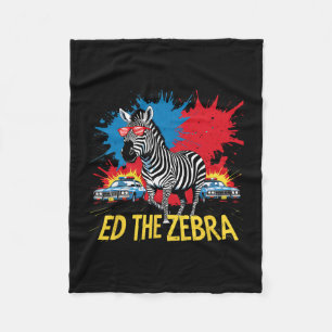 Funny Ed The Zebra 2025 Adventure Retro Vintage 1  Fleece Blanket