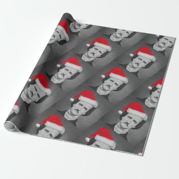 Funny Edgar Allan Poe Santa Wrapping Paper by LiteraryLasts at Zazzle