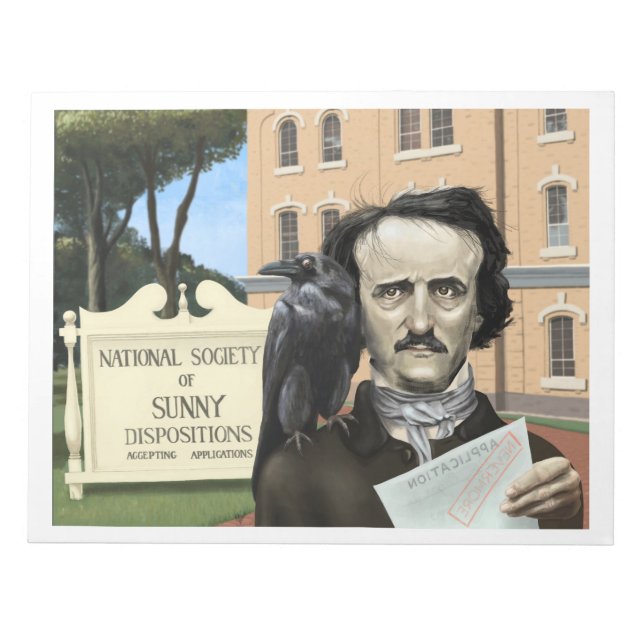 Funny Edgar Allen Poe Humor Notebook Notepad (Front)