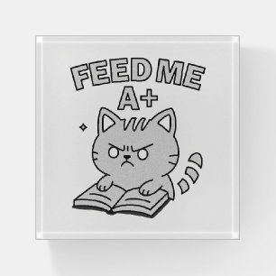 Funny Edgy Cat Book Paperweight