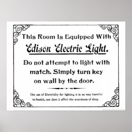 Funny Edison Electric Light Poster