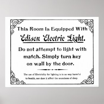 Funny Edison Electric Light Poster by ShabzDesigns at Zazzle