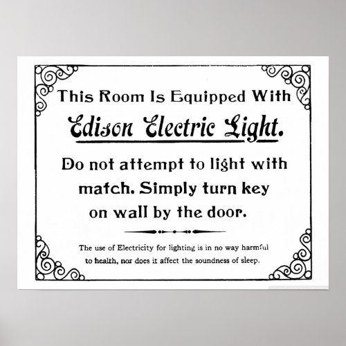 Funny Edison Electric Light Poster