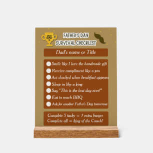 Funny & Editable gift for Father's Day Acrylic Sign