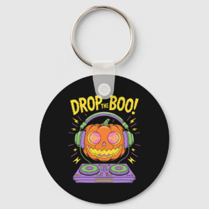 Funny Edm Dj Halloween Pumpkin Keychain