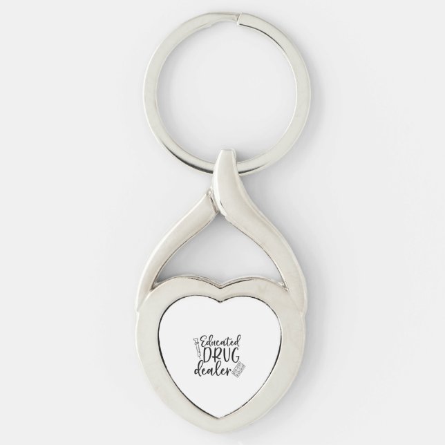 Funny Educated Nurse Drug Dealer Sticker  Keychain (Front)