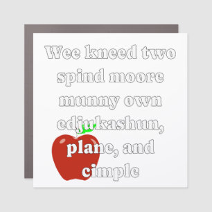 funny education advocacy car magnet