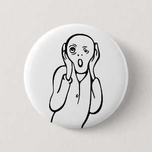 Funny Edvard Munch Scream Parody Cartoon Button