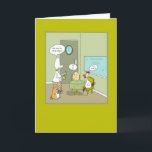 Funny Egg and Chicken Who’s First Happy Birthday Card<br><div class="desc">This is a funny card with fat cat serving wine and Duncan taking an order in a cafe from an egg and chicken, asking them who is ordering first, and they bath say the other one. This is making a joke out of who came first the chicken or the egg,...</div>