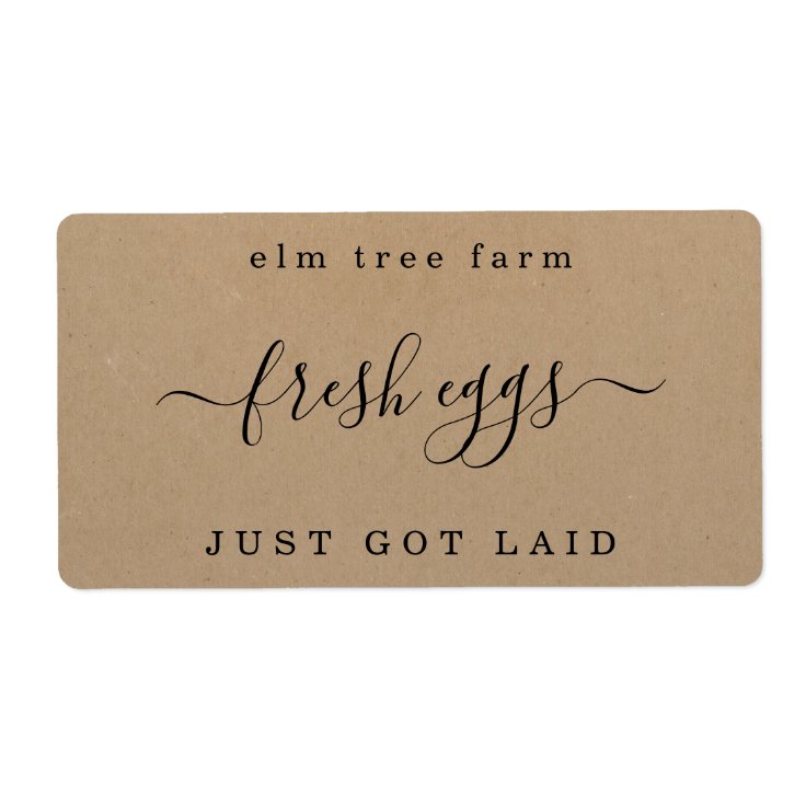Funny Egg Carton Label - Just Got Laid - Kraft | Zazzle