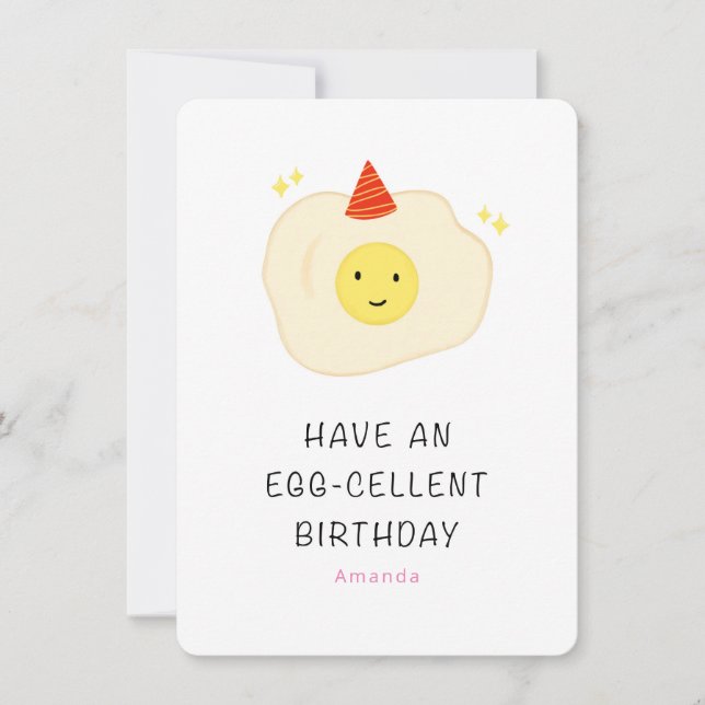 Funny Egg-cellent Birthday Card  (Front)