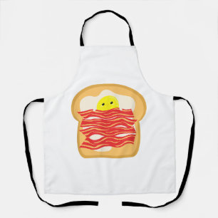 Funny Egg In A Bacon Toast Bed T-Shirt - Food Brea Apron