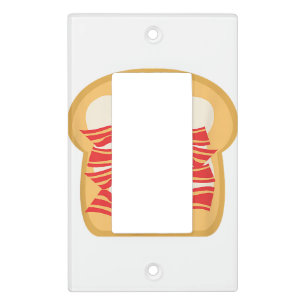 Funny Egg In A Bacon Toast Bed T-Shirt - Food Brea Light Switch Cover