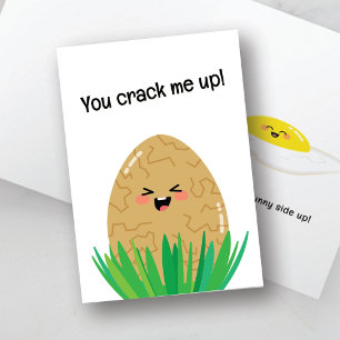 Funny Egg Pun Card You Crack Me Up Sunny Side Up