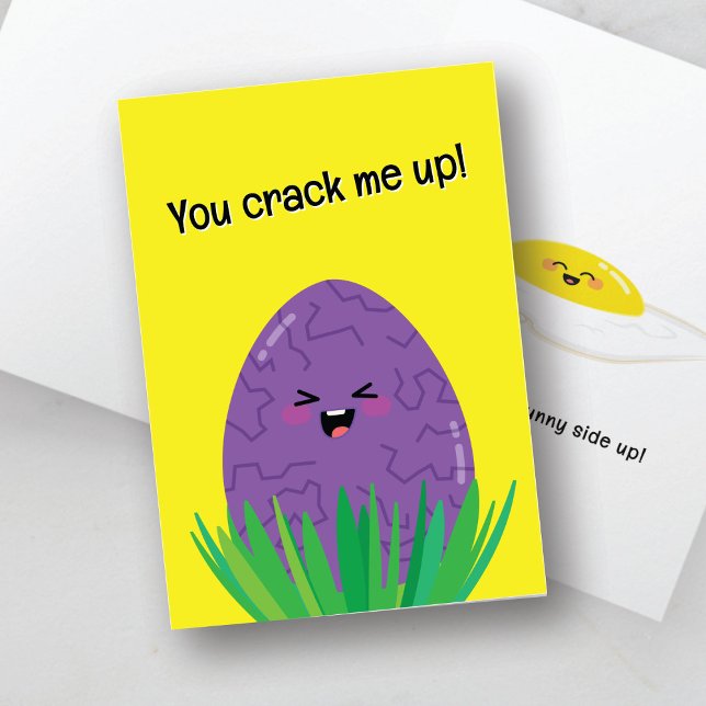 Funny Egg Pun Card | You Crack Me Up Sunny Side Up (Creator Uploaded)