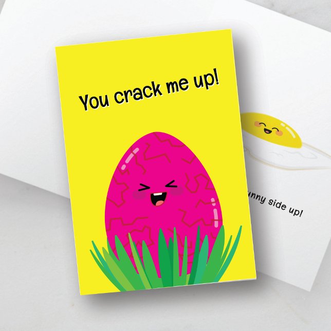 Funny Egg Pun Card | You Crack Me Up Sunny Side Up (Creator Uploaded)