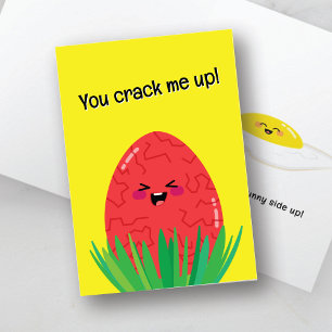 Funny Egg Pun Card You Crack Me Up Sunny Side Up