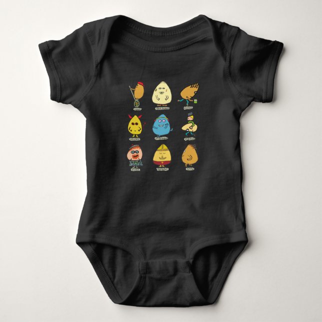 Funny Egg Puns Baby Bodysuit (Front)