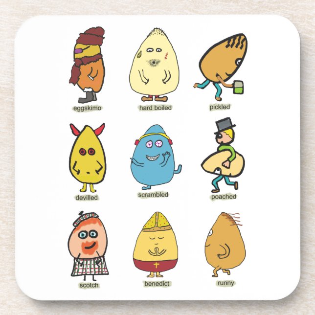 Funny Egg Puns Beverage Coaster (Front)